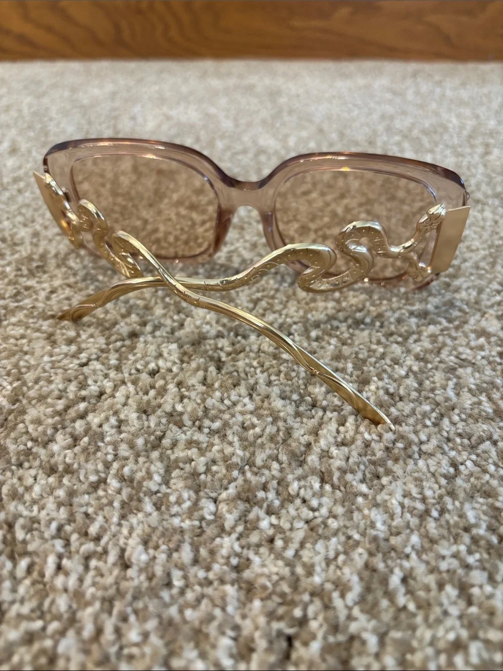 Transparent Light Brown Square Sunglasses - Women